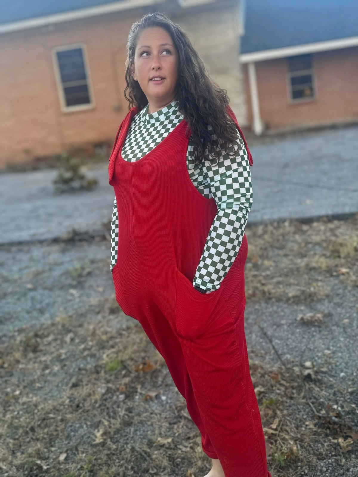 Freedom Red Knot Shoulder Cropped Romper