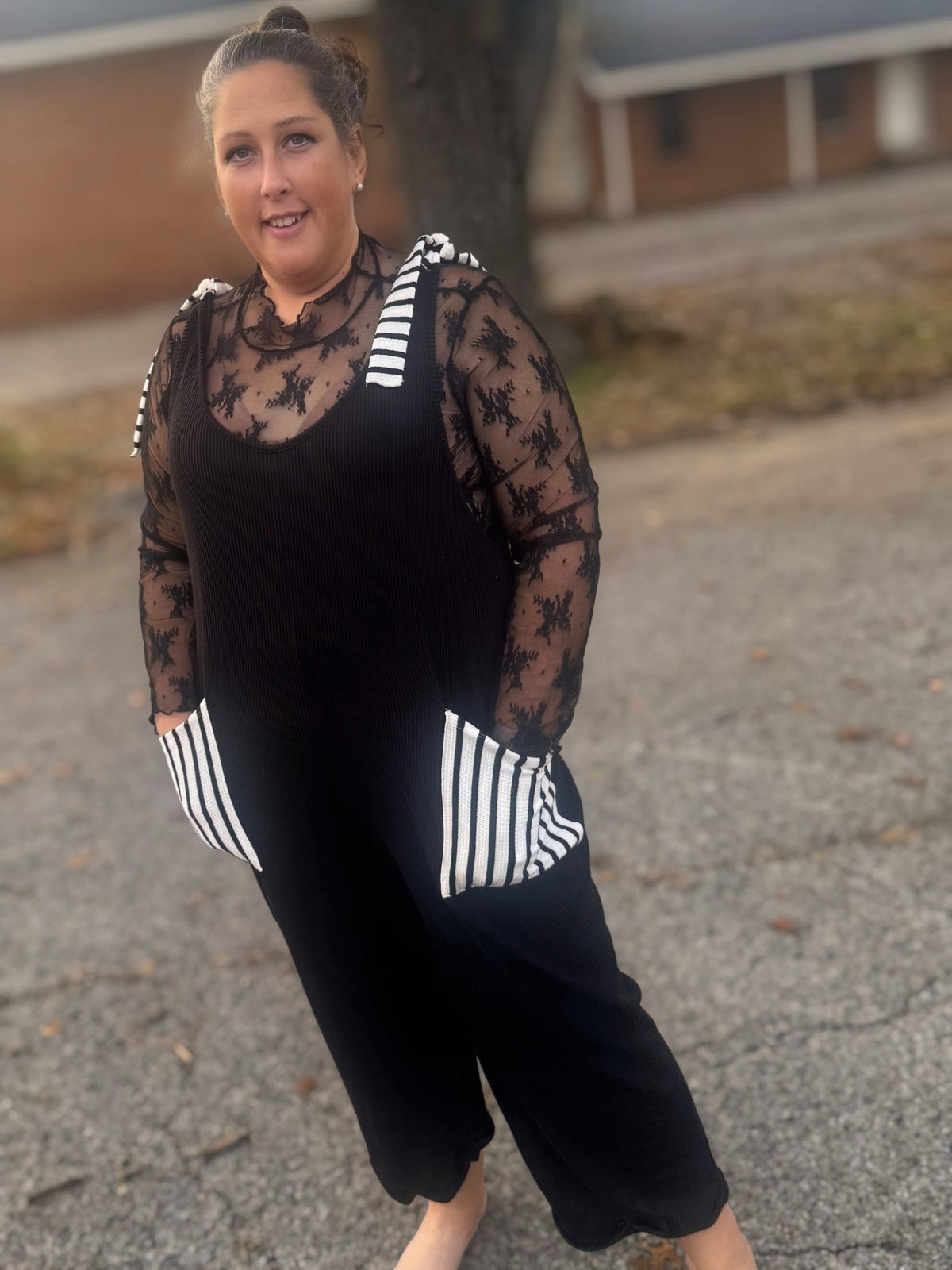 The Perfect Black Cropped Romper