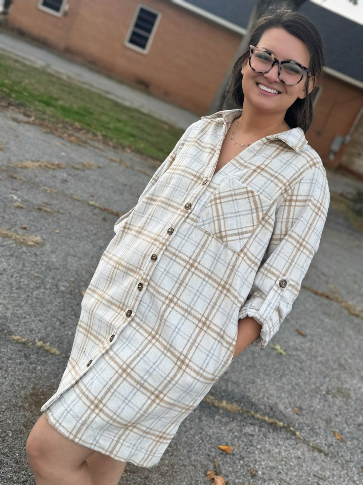 Wrapped In Plaid Dress