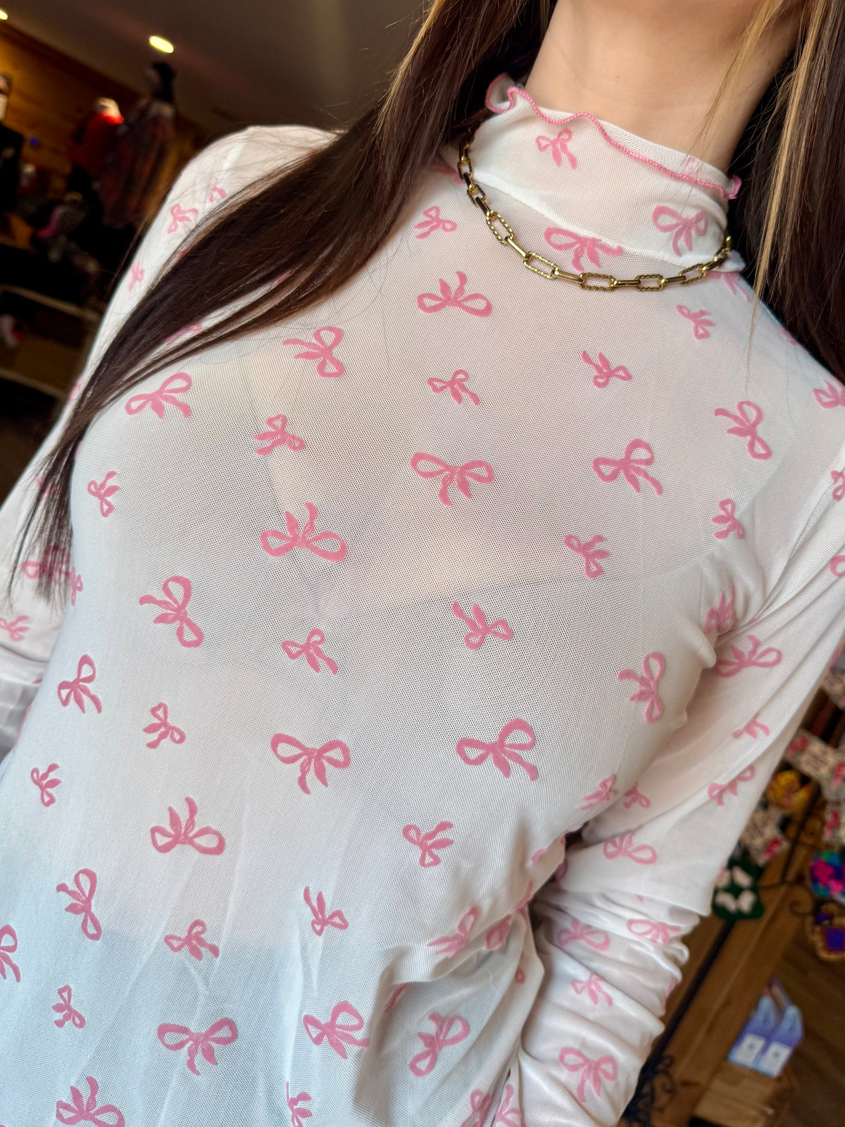 Pink Bow Mesh Underlay