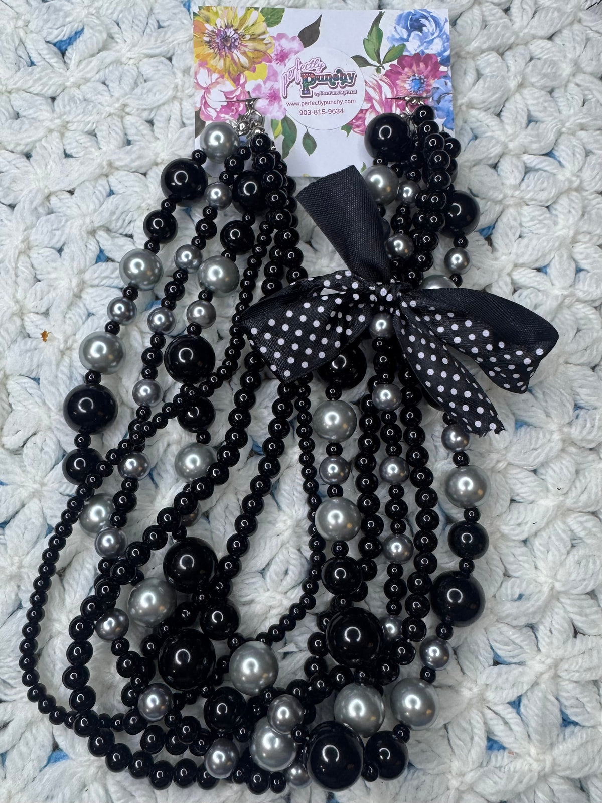 Abundance of Pearls Necklace- Black