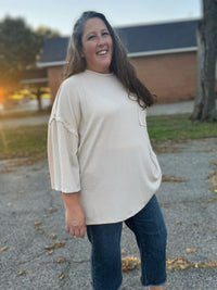 Not So Basic Oversized Top-Cream