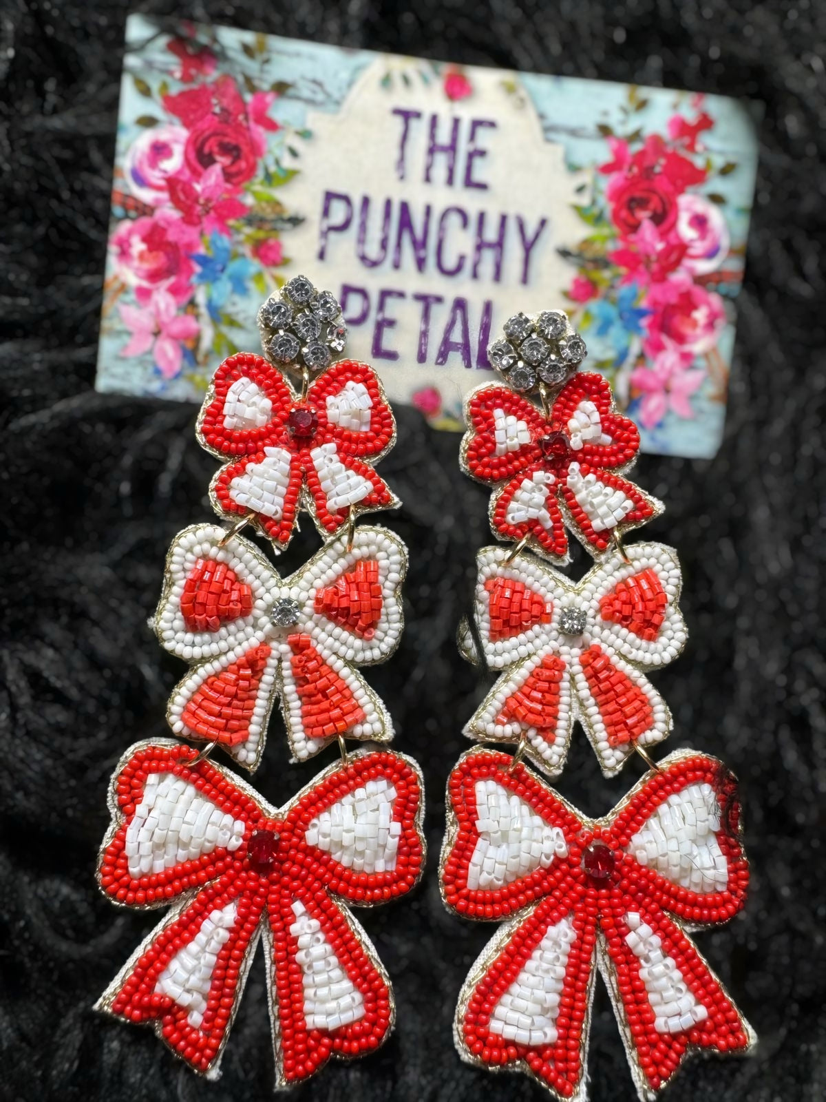 The Peppy Girl Earrings-Red