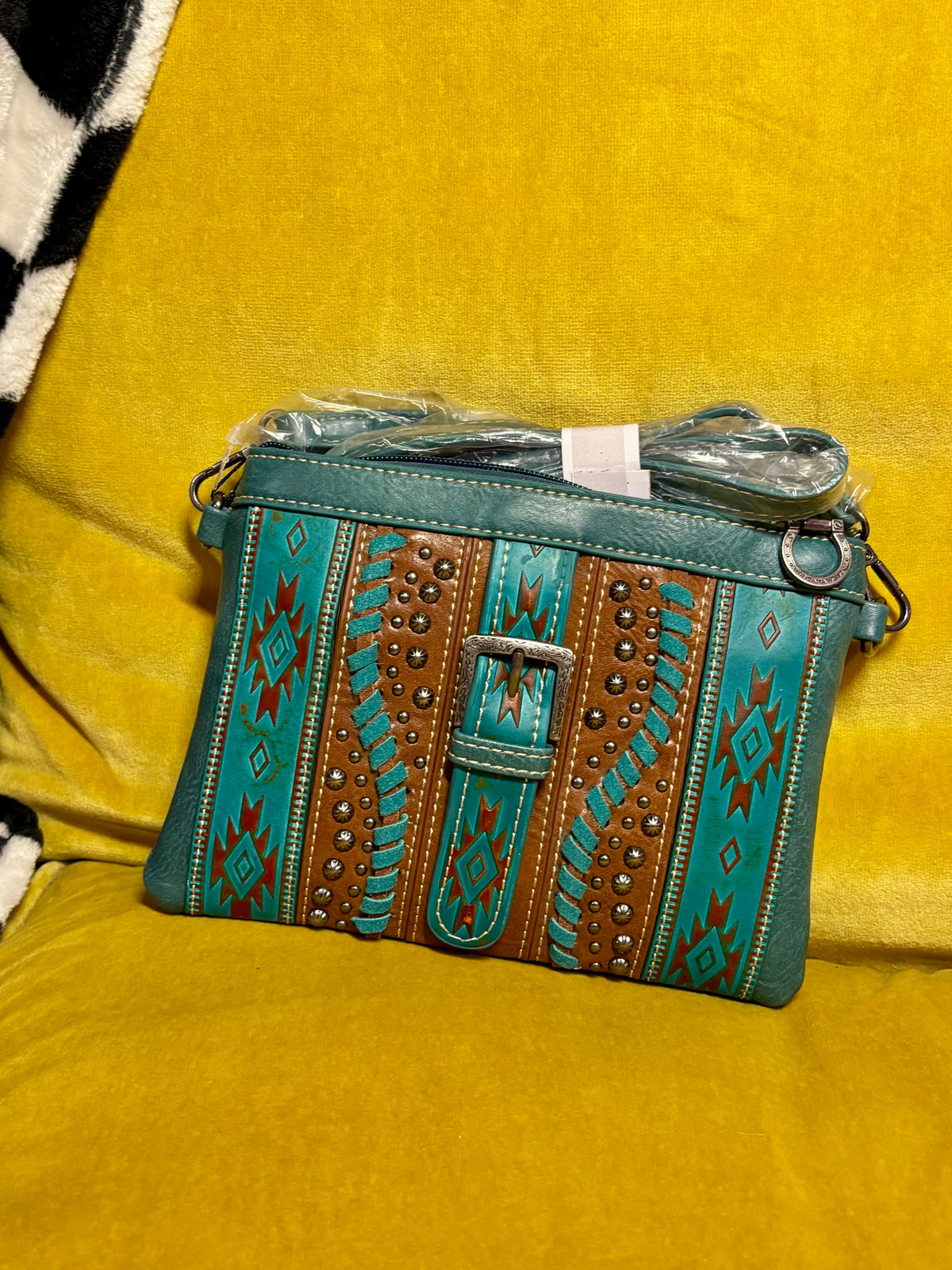 Turquoise Buckle Crossbody