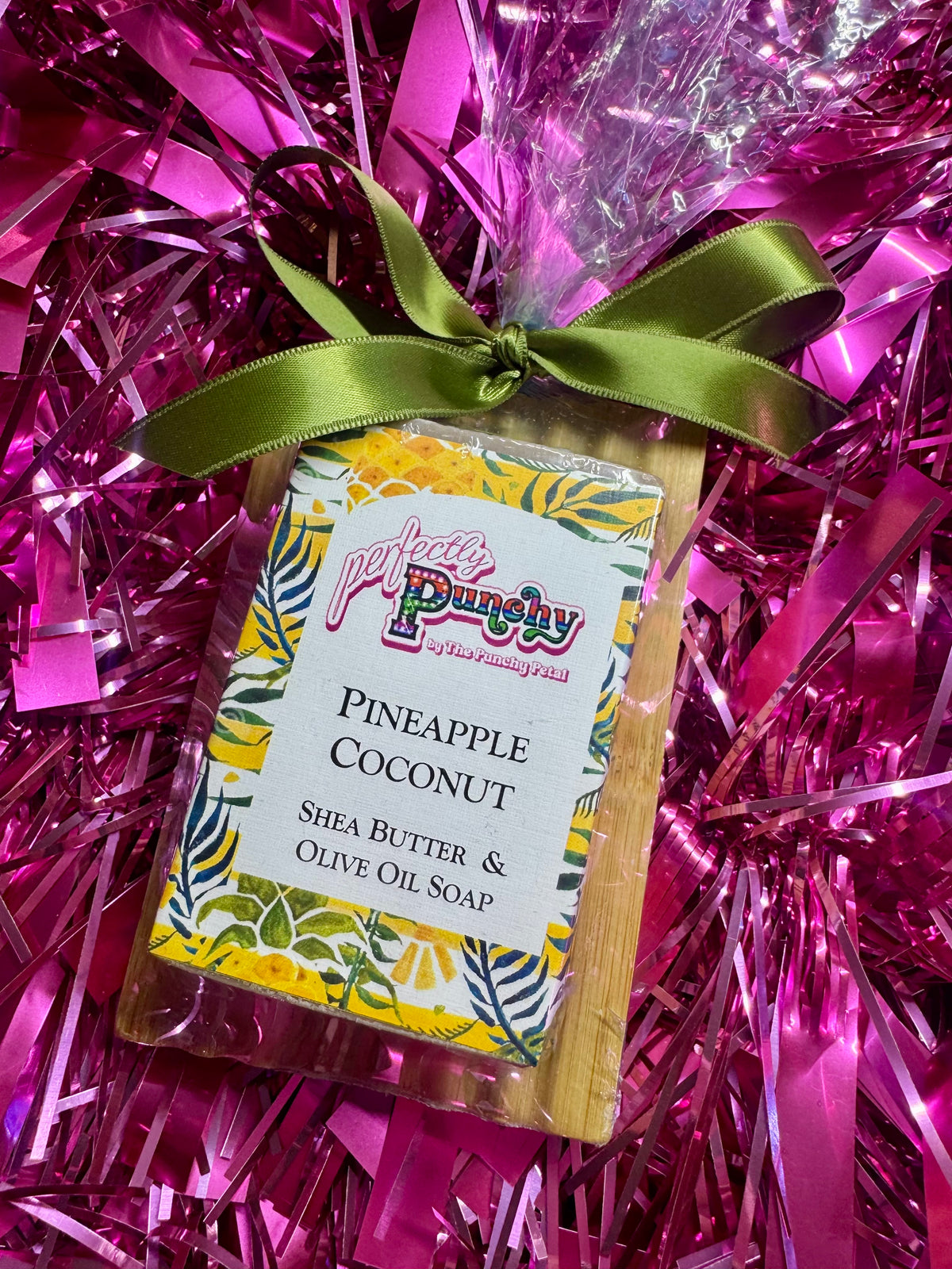 Pineapple Coconut Soap With Wooden Holder