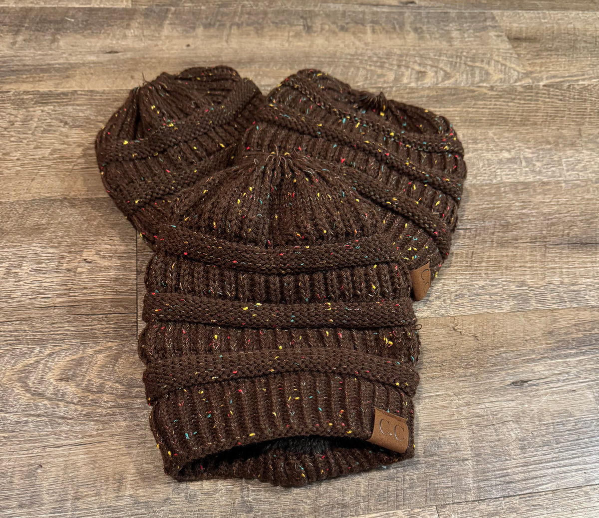 Ponytail Beanie Dark Brown