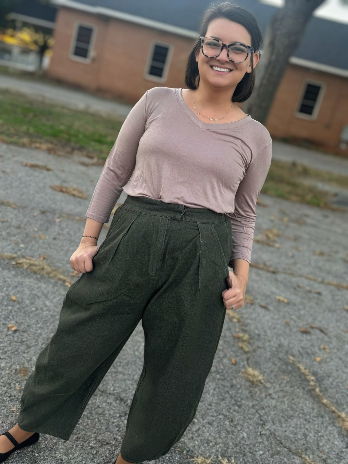 Green Barrel Pants