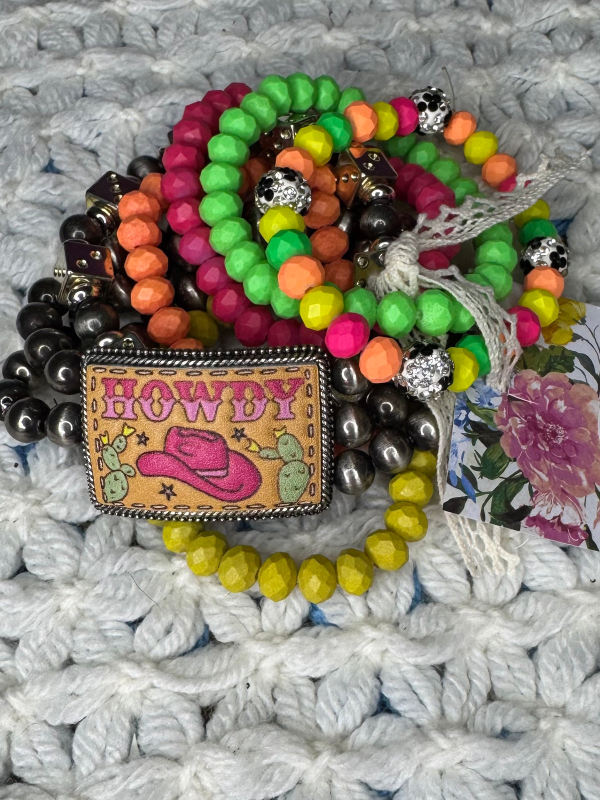 Neon Howdy Bracelet Set