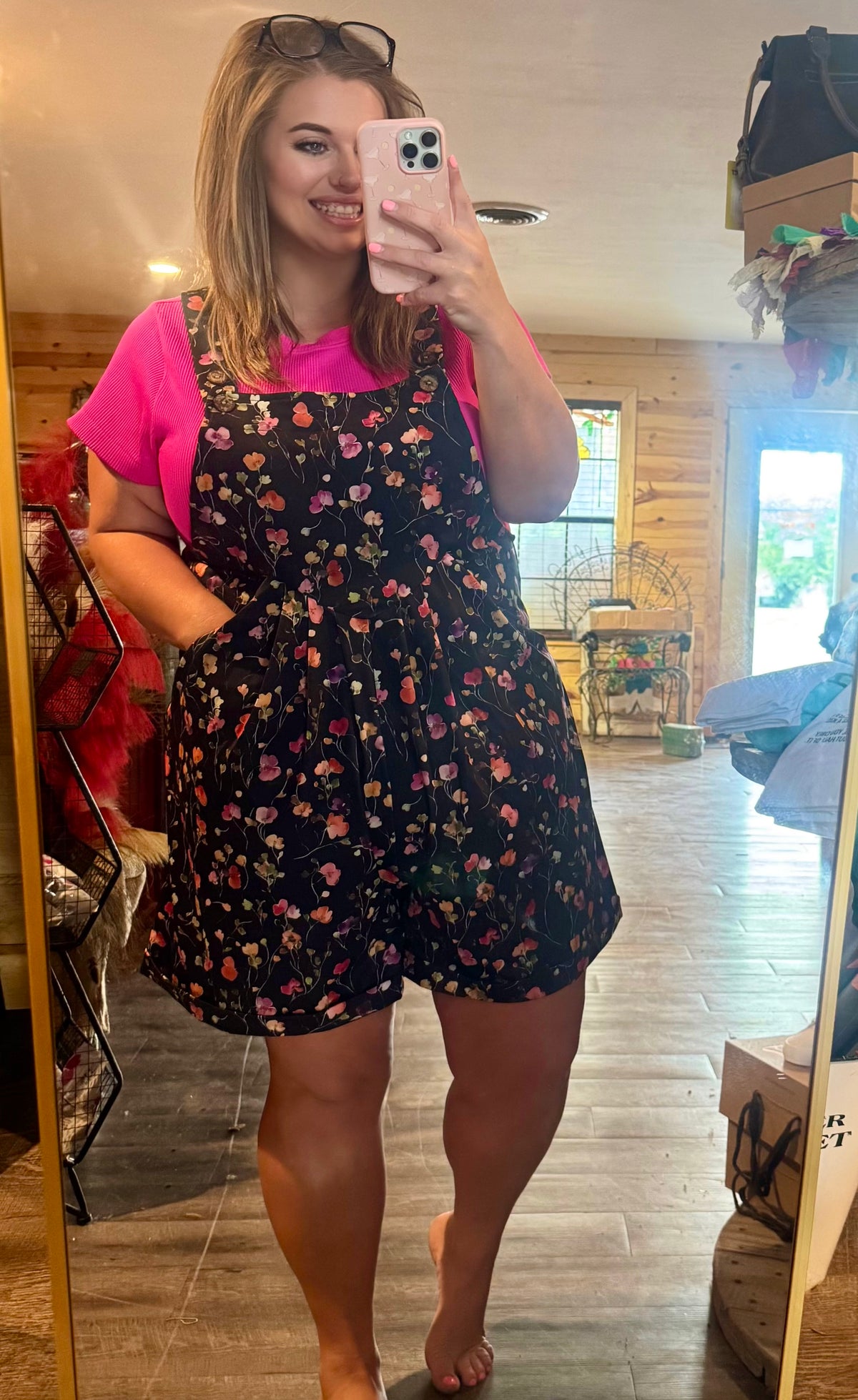 Happy Bloom Overall Shorts
