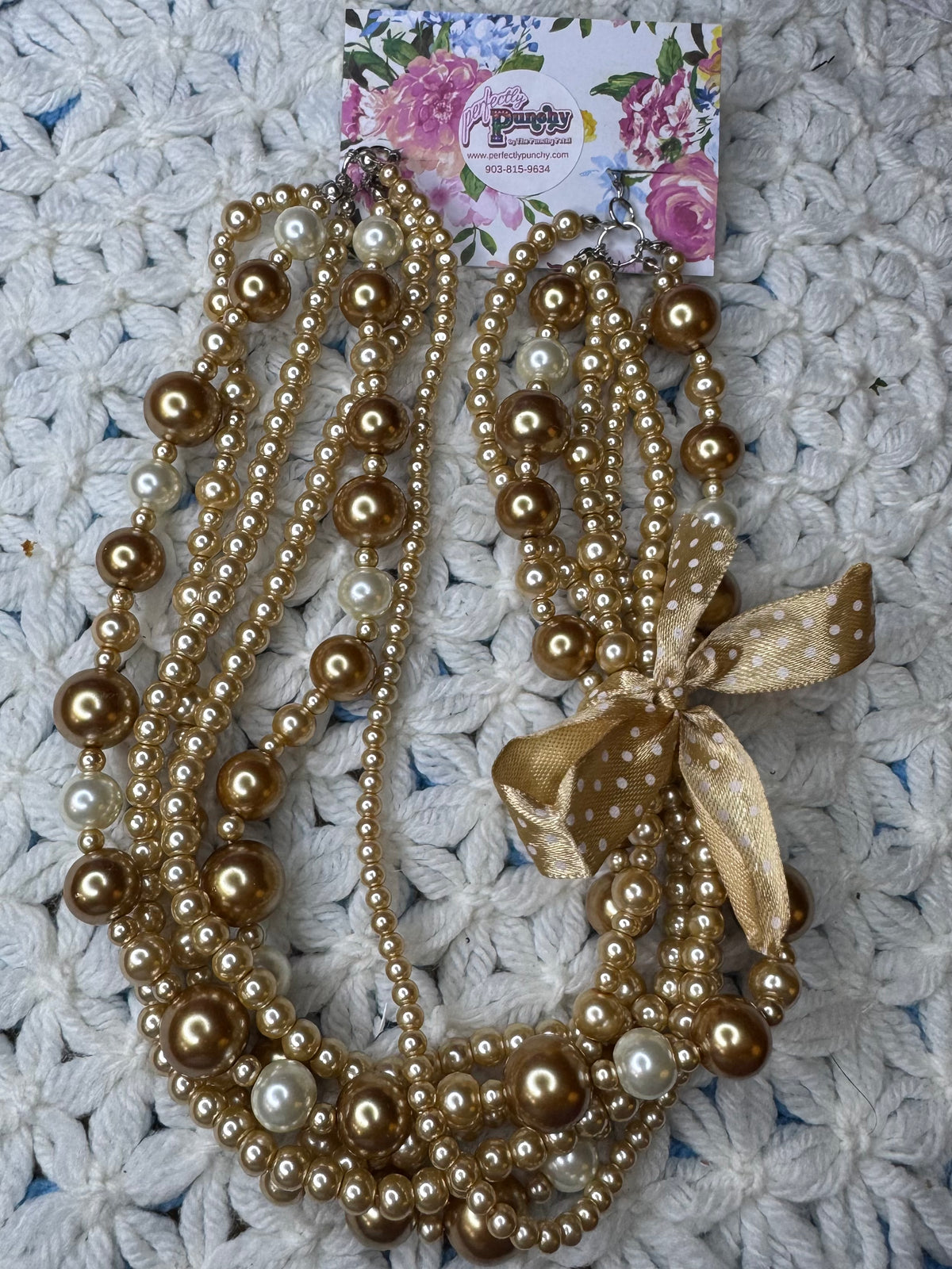 Abundance of Pearls Necklace- Champagne