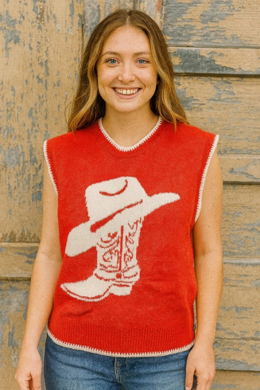 Boot Scootin Sweater Vest