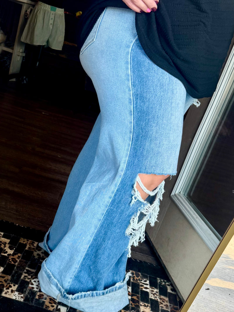 L&B High Rise Destroyed Trousers