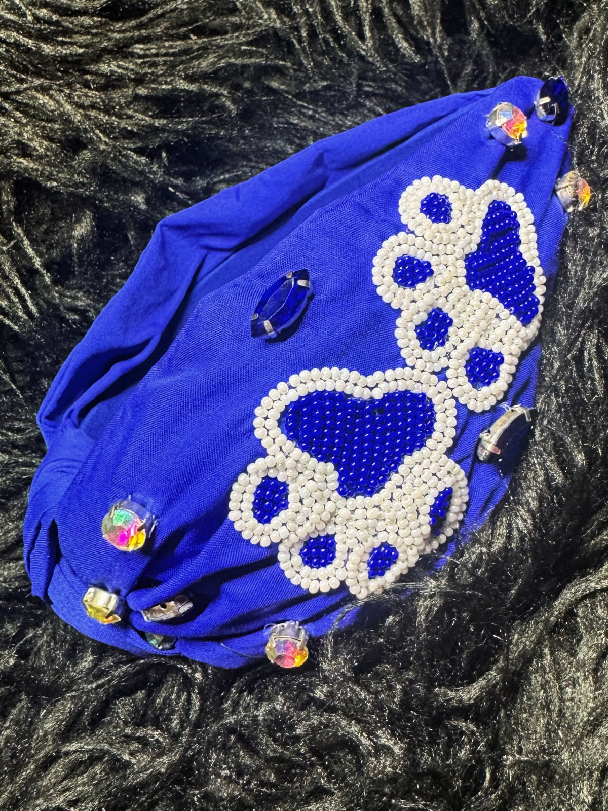 Paw Print Headband-Blue